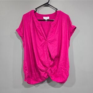 🐢 Marc New York Pink Linen Top XL